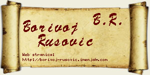 Borivoj Rusović vizit kartica
